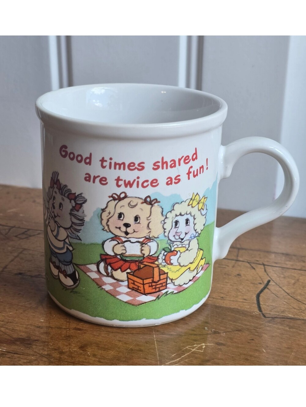 Vintage 1985 Get Along Gang Stoneware Mug American Greetings Picnic Scene